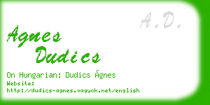 agnes dudics business card
